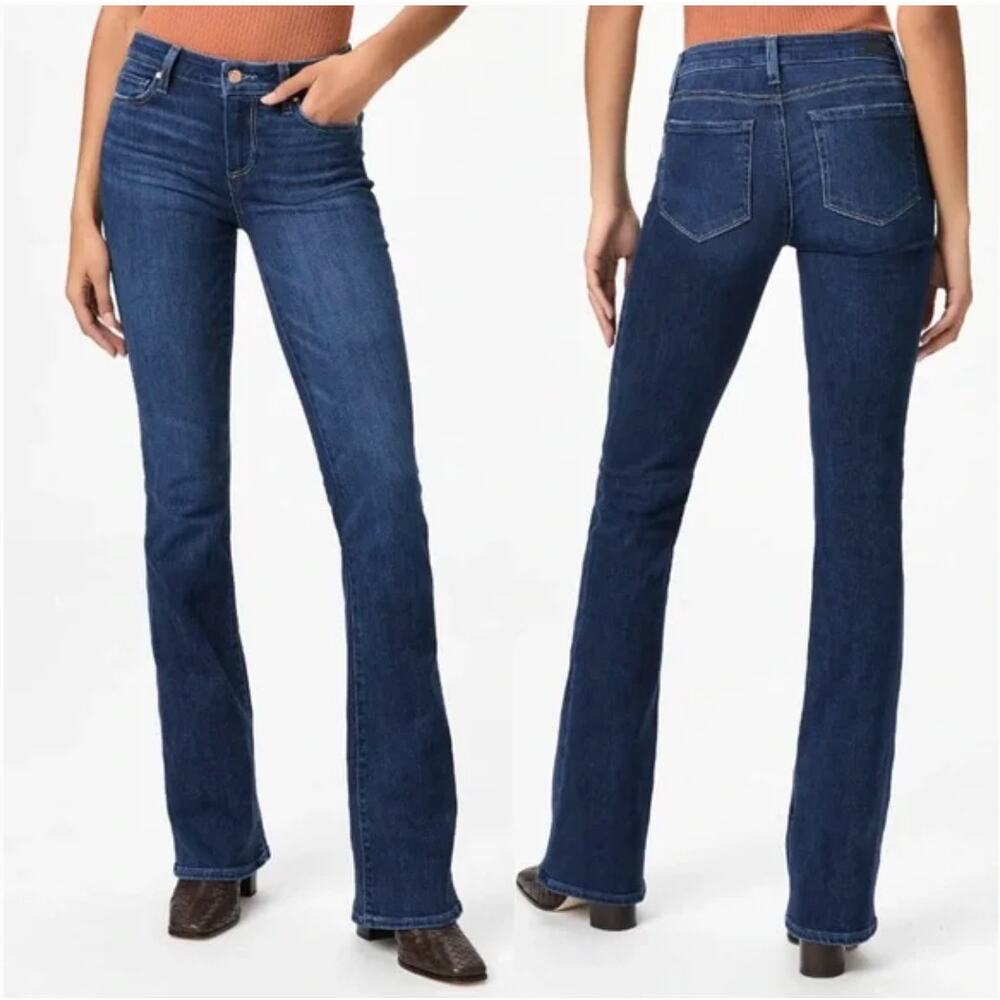 PAIGE Women's Boot Cut Jeans - Dark Blue